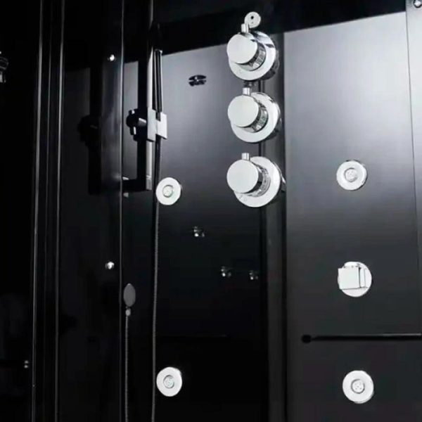 Гідромасажний паровий бокс із терморегулятором GOLSTON G-U693BB чорний лівосторонній - Зображення 8